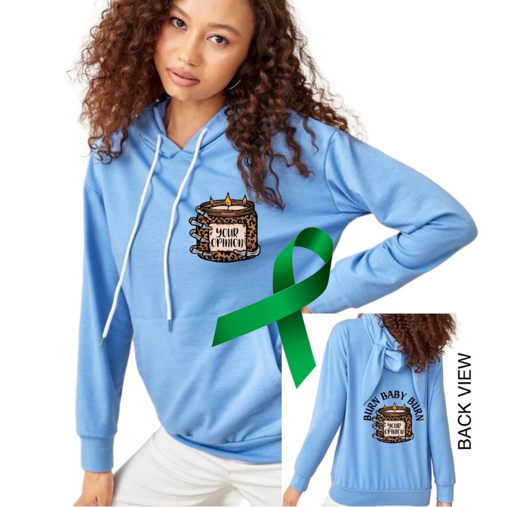 Your opinion can burn graphic hoodie pullover sweatshirt oversized medium